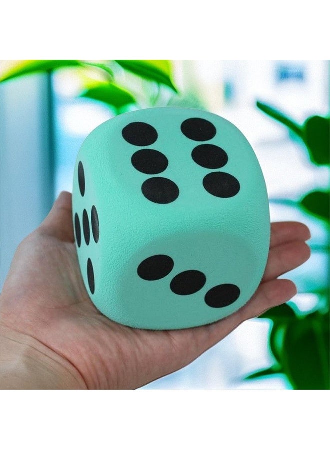 HY Foam Dice 8cm Fun Game Props PU Toy Elastic Decorative Cube Lightweight Dice Block Party Dice Math Educational Toy for Family Entertainment Outdoor Camping Picnic (Light Blue) - Image 5