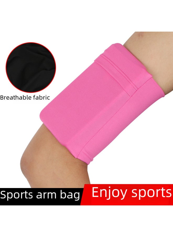 Generic Outdoor Fitness Arm Bag Sports Elastic Arm Band Running Phone Bag Cycling Sleeve Breathable Handbag-Color:Blue Yarn - Image 3