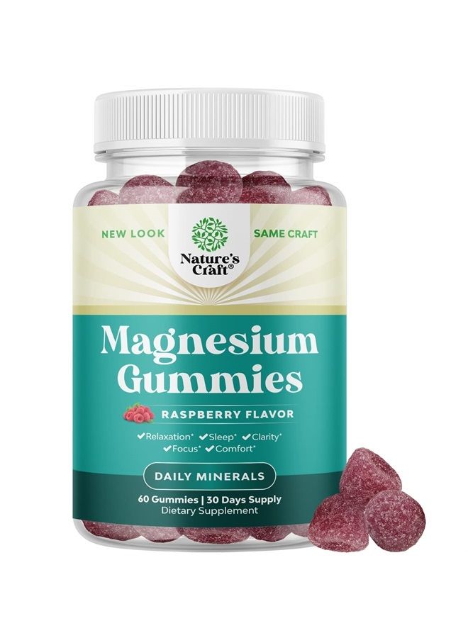Natures Craft Potent Magnesium Citrate Gummies for Adults 170mg - Calm Magnesium Gummies for Sleep Support Restless Legs Cramps and Muscle Health - Tasty Non GMO Vegan Gummy Vitamin Supplement for Women and Men - Image 1