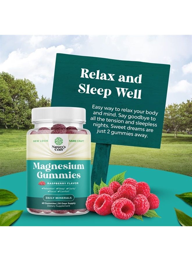 Natures Craft Potent Magnesium Citrate Gummies for Adults 170mg - Calm Magnesium Gummies for Sleep Support Restless Legs Cramps and Muscle Health - Tasty Non GMO Vegan Gummy Vitamin Supplement for Women and Men - Image 4