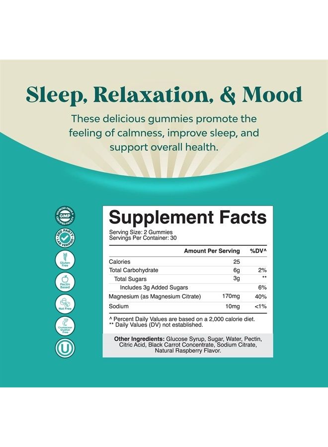 Natures Craft Potent Magnesium Citrate Gummies for Adults 170mg - Calm Magnesium Gummies for Sleep Support Restless Legs Cramps and Muscle Health - Tasty Non GMO Vegan Gummy Vitamin Supplement for Women and Men - Image 3