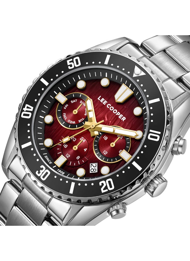Lee Cooper Men's Multi Function Display Watch With Silver Metal Strap - LC08101.380  - Image 1