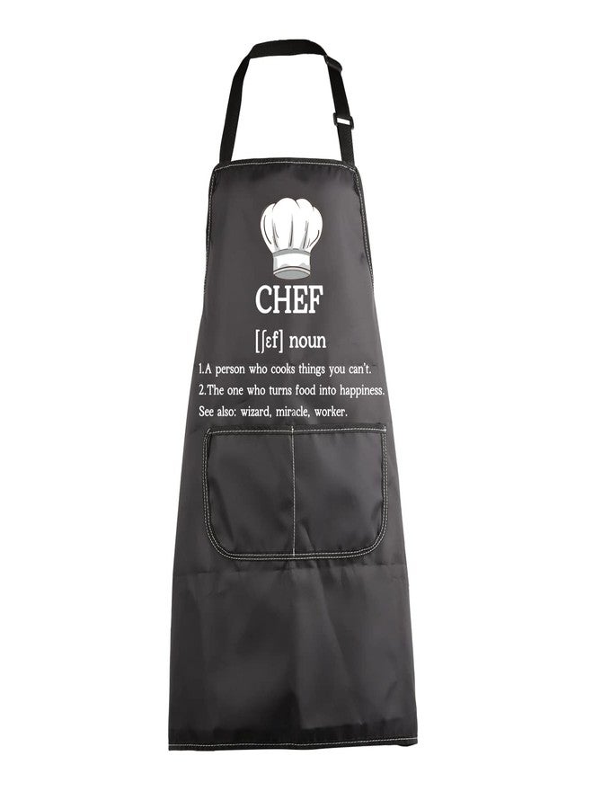 MBMSO Chef Apron Novelty Chef Cooking Kitchen Aprons Chef Waterproof Apron Culinary School Gifts Chef Graduation Gift (Chef Apron black) - Image 1
