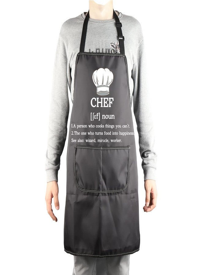MBMSO Chef Apron Novelty Chef Cooking Kitchen Aprons Chef Waterproof Apron Culinary School Gifts Chef Graduation Gift (Chef Apron black) - Image 3