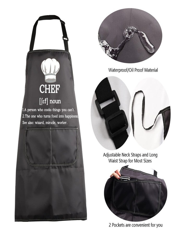 MBMSO Chef Apron Novelty Chef Cooking Kitchen Aprons Chef Waterproof Apron Culinary School Gifts Chef Graduation Gift (Chef Apron black) - Image 5