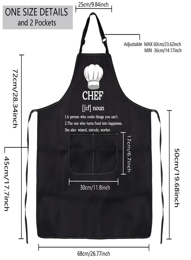 MBMSO Chef Apron Novelty Chef Cooking Kitchen Aprons Chef Waterproof Apron Culinary School Gifts Chef Graduation Gift (Chef Apron black) - Image 2