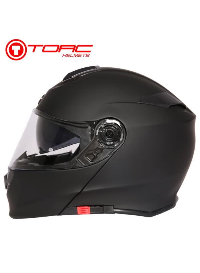 Torc Motorcycle Helmet T271, Dual Visor Retro Flip-up Helmet For Men And Women, All Seasons, 3c Certified, Matte Black, Size L - Image 4