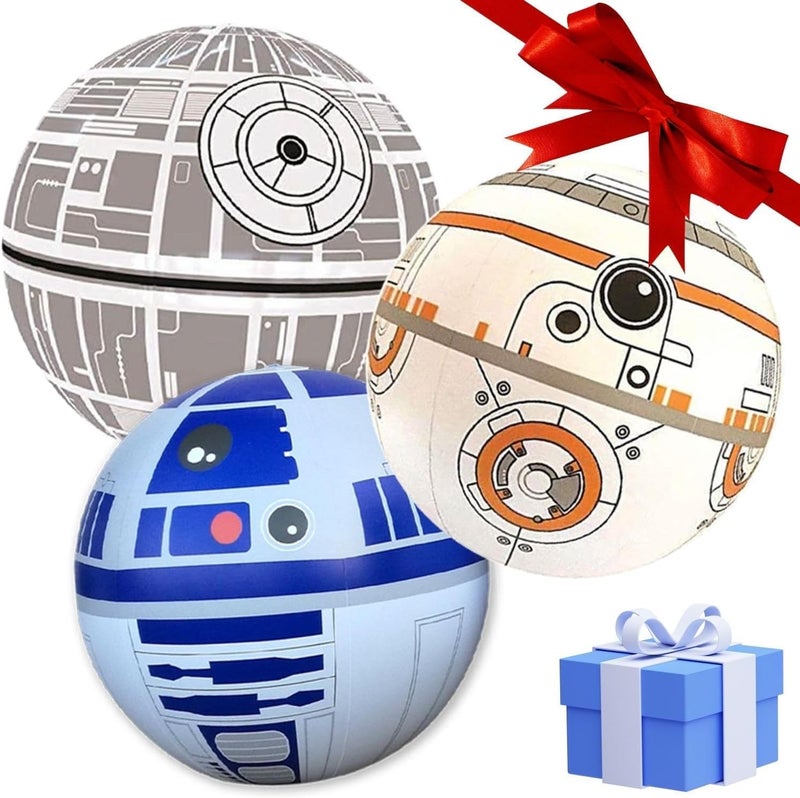 NINOSTAR Large Play Balls Set of 3 Fun Indoor and Outdoor Gift Size 14 Inches Can Use for PlayRoom DecorParty DecorPool Inflatable Water Toys - Image 2