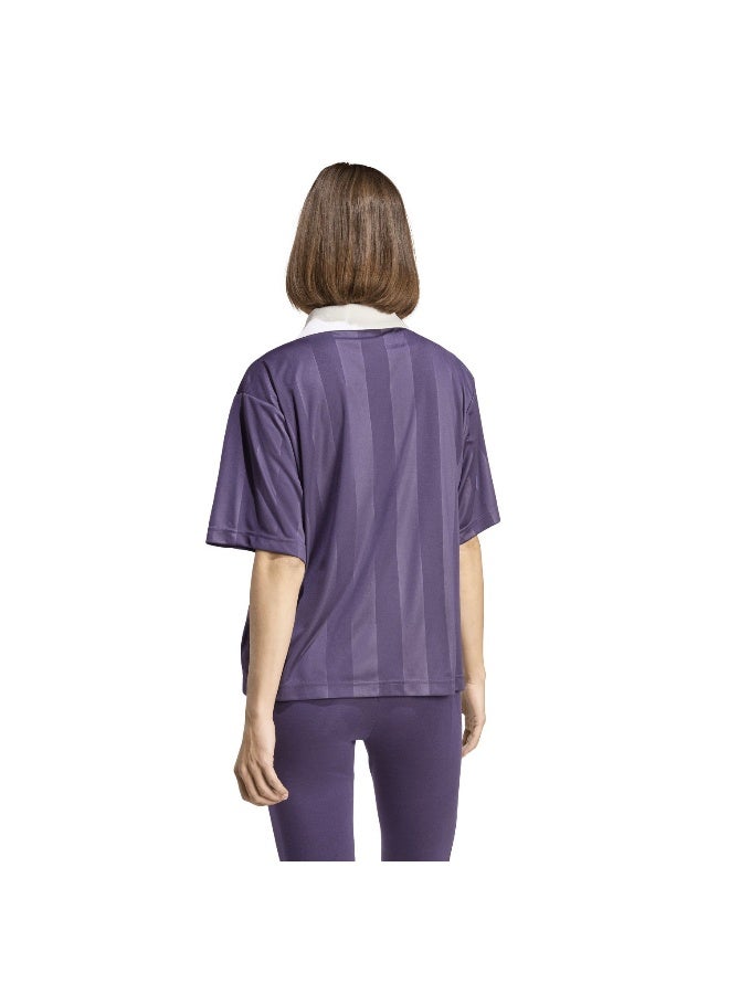 Adidas W Tiro Q4 Tee Purple Training T-Shirts For Women XS - Image 3