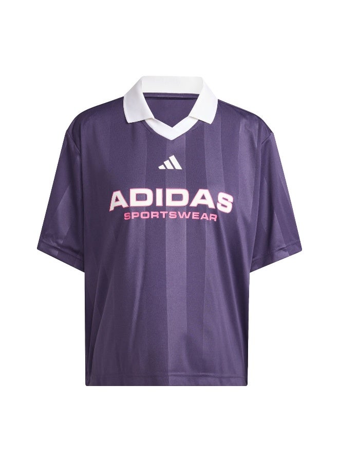 Adidas W Tiro Q4 Tee Purple Training T-Shirts For Women XS - Image 1