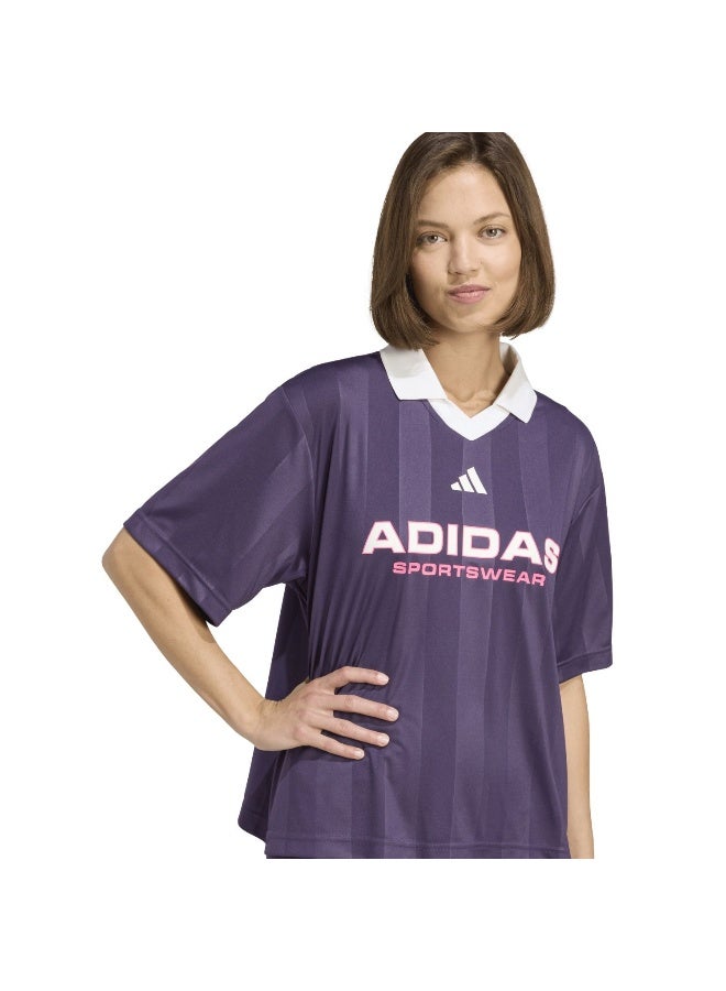Adidas W Tiro Q4 Tee Purple Training T-Shirts For Women XS - Image 5