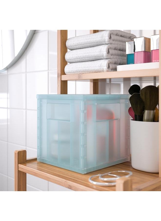 Generic Storage box with lid, transparent grey-blue, 16.5x16.5x16.5 cm  - Image 5