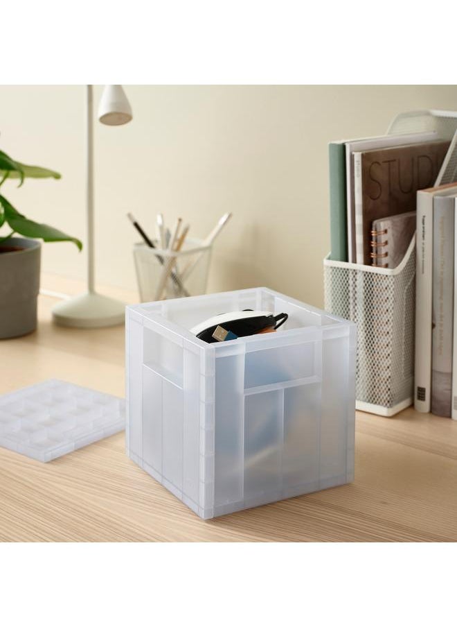 Generic Storage box with lid, transparent grey-blue, 16.5x16.5x16.5 cm  - Image 2