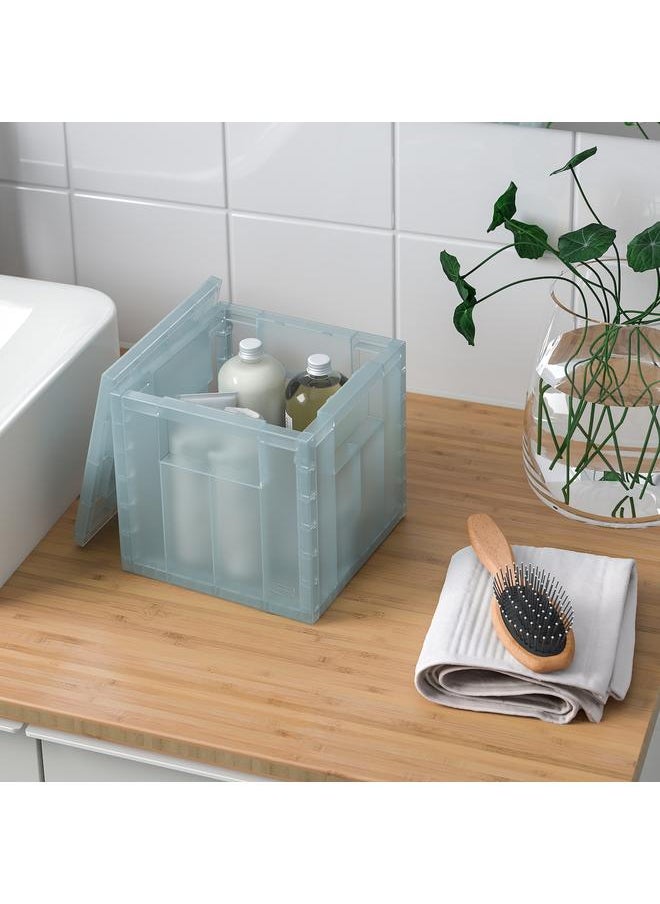 Generic Storage box with lid, transparent grey-blue, 16.5x16.5x16.5 cm  - Image 3