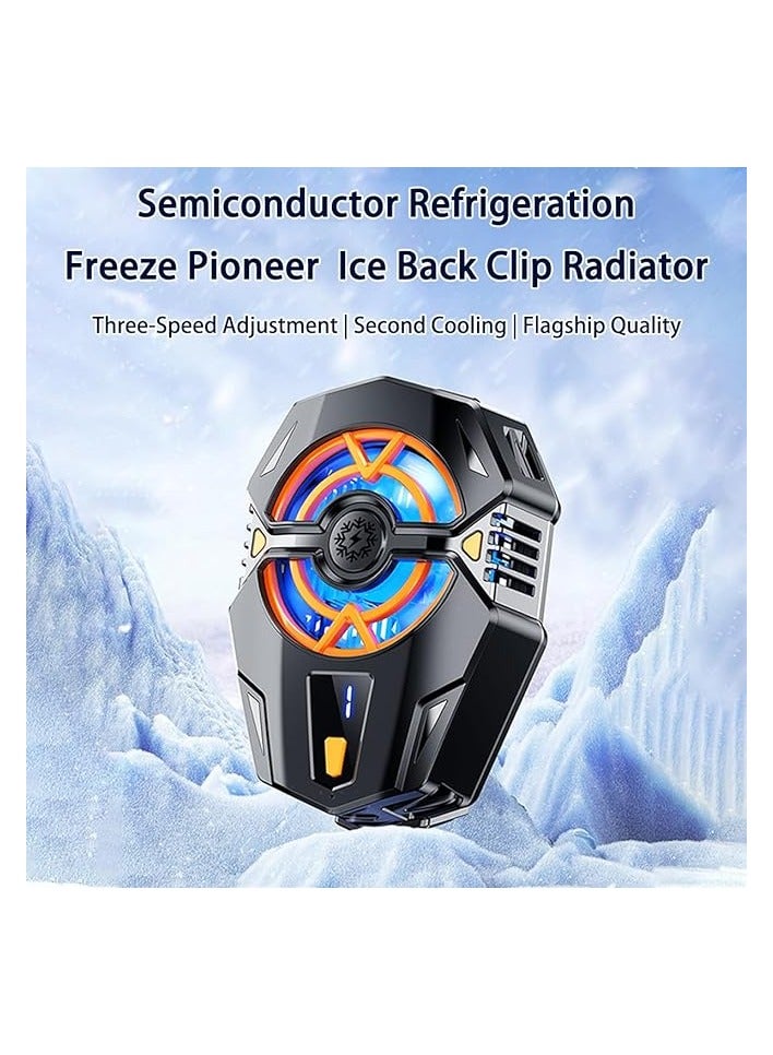 بروماس مبرد الهاتف من بروماس، مشعاع الهاتف المحمول المحمول القابل للتعديل بـ 3 سرعات مع شاشة عرض لدرجة الحرارة LED، مروحة تبريد صامتة للهاتف مع شريحة تبريد شبه موصل، مروحة تبريد الهاتف لألعاب الهاتف المحمول - Image 3