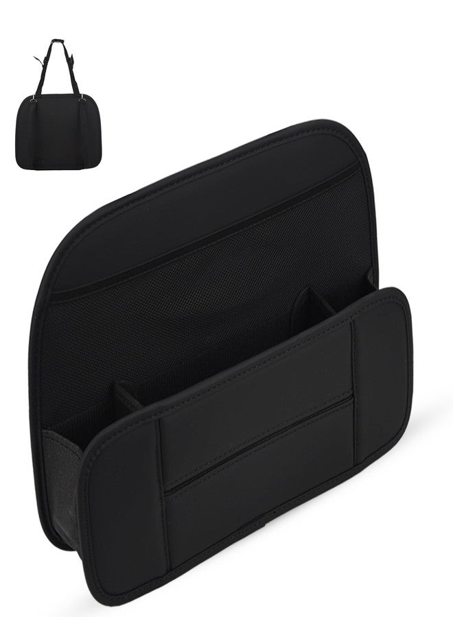 The AutoStory The AutoStroy Car Seat Back Organizer with Tissue Holder | Multi-Pocket Backseat Organizer | Leather Storage Bag for Bottles, Phone | Travel Essentials Universal Fit Car Interior Organizer (Black) - Image 1