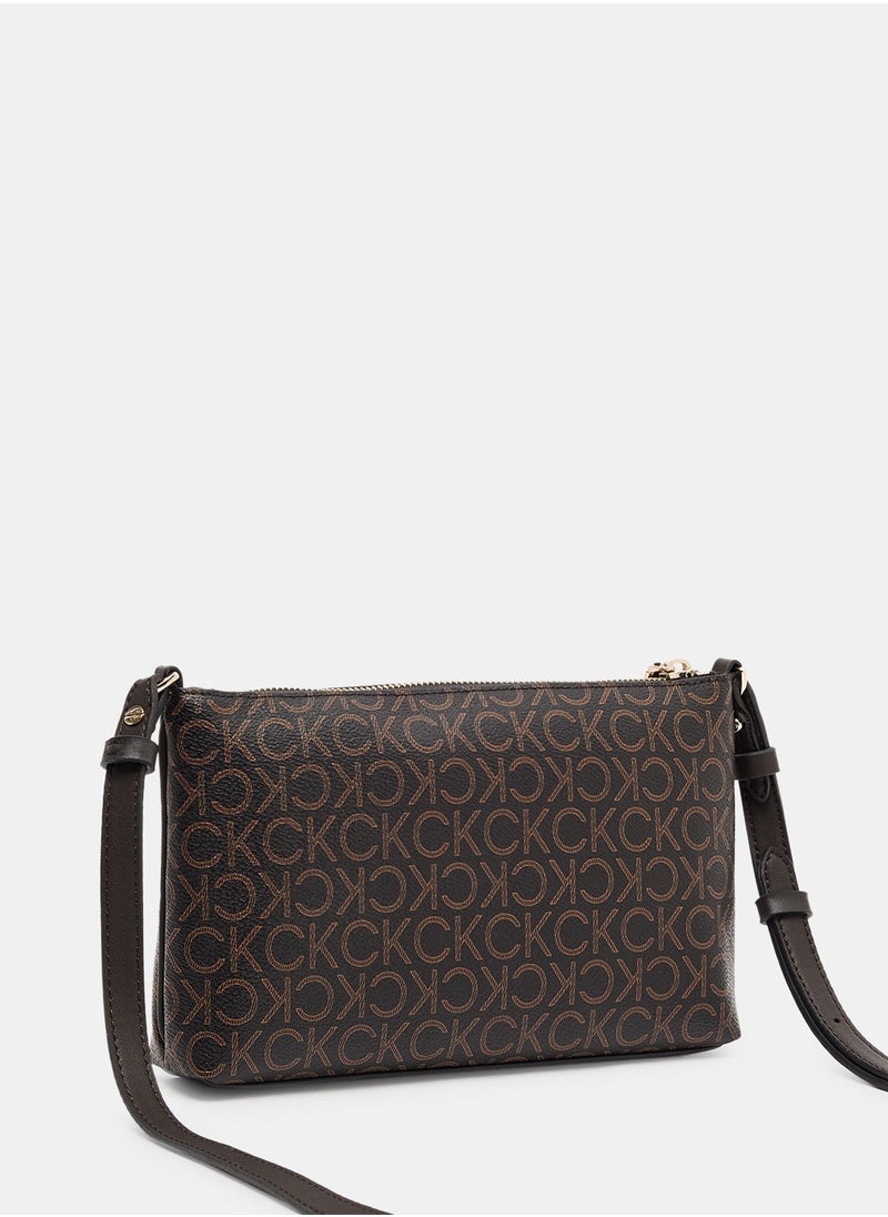 CALVIN KLEIN - Monogram Zip Crossbody Bag - Image 1