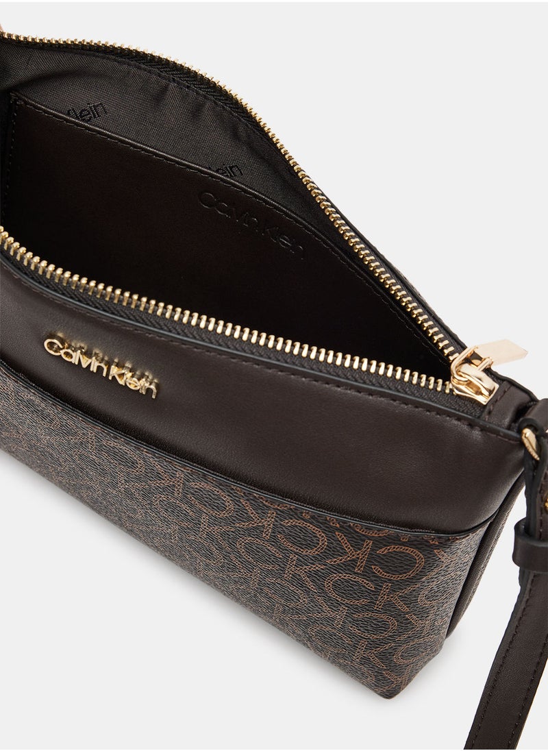 CALVIN KLEIN - Monogram Zip Crossbody Bag - Image 1
