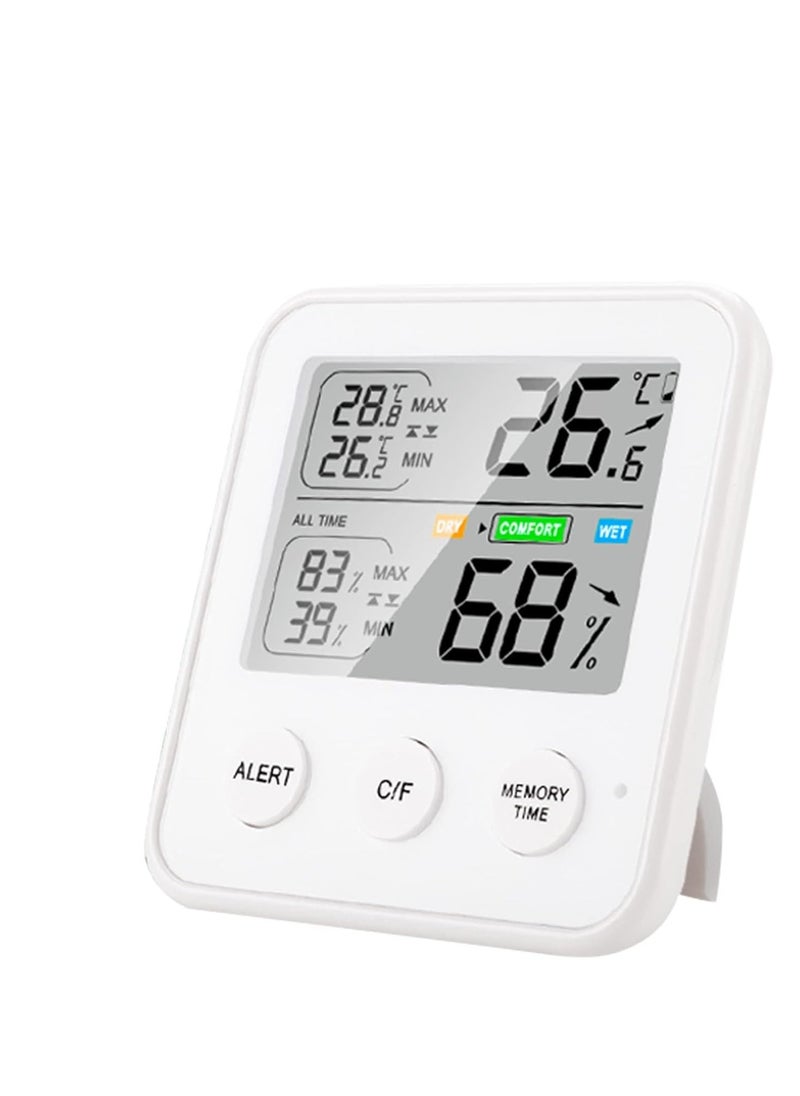 Generic Digital Indoor Hygrometer and Thermometer, Accurate Room Humidity and Temperature Monitor with Clock and Memory Function for Real Time Tracking  - Image 1