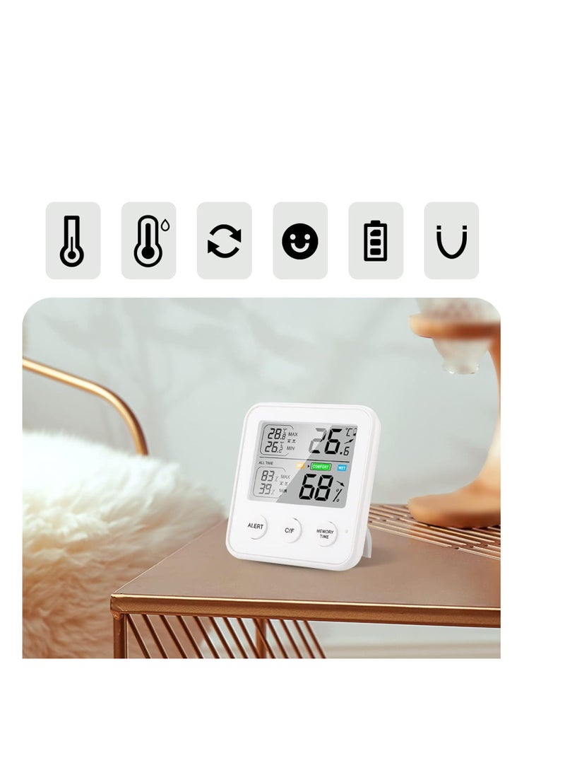 Generic Digital Indoor Hygrometer and Thermometer, Accurate Room Humidity and Temperature Monitor with Clock and Memory Function for Real Time Tracking  - Image 3