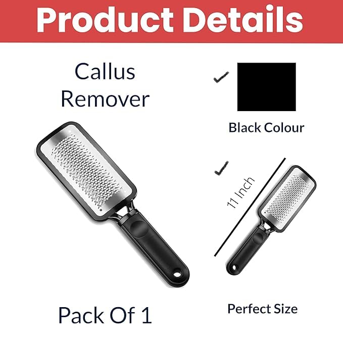 Futurekart Metal Colossa Pedicure Rasp Foot Callus Remover Tool Stainless Steel Foot Filer Pedicure Heel Scrubber Foot Scrubber for Dead Skin Black - Image 2