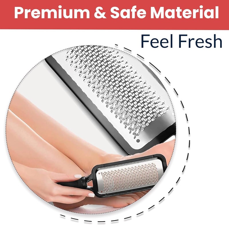 Futurekart Metal Colossa Pedicure Rasp Foot Callus Remover Tool Stainless Steel Foot Filer Pedicure Heel Scrubber Foot Scrubber for Dead Skin Black - Image 4