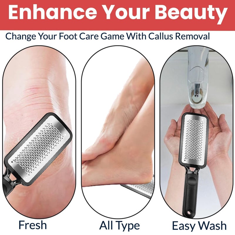Futurekart Metal Colossa Pedicure Rasp Foot Callus Remover Tool Stainless Steel Foot Filer Pedicure Heel Scrubber Foot Scrubber for Dead Skin Black - Image 5