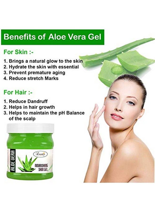 LUSTER Aloe Vera Gel For Skin Pure Aloe Vera Gel For Face And Acne Scars With Intense Moisturizing Formula; For Men & Women (Paraben & Sulfate Free)500 Ml - Image 5
