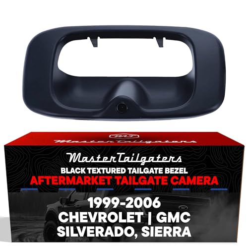 Master Tailgaters Black Tailgate Bezel with Backup Camera Replacement for Chevrolet Silverado/GMC Sierra (1999-2006) | IP68 Waterproof | Parking Grid Lines Available | Easy to Install - Image 1