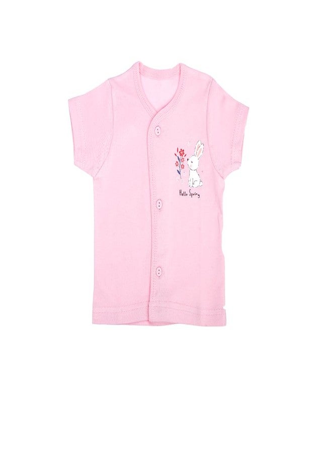 REVOLTEK Cotton Front Open Vest Tshirt Thin Fabric for Summer wear Summer Wear for Your Baby Pack of 3 (Multi-Color, 12-18 Months) (6-12 Months, Pink Blue Yellow) - Image 2