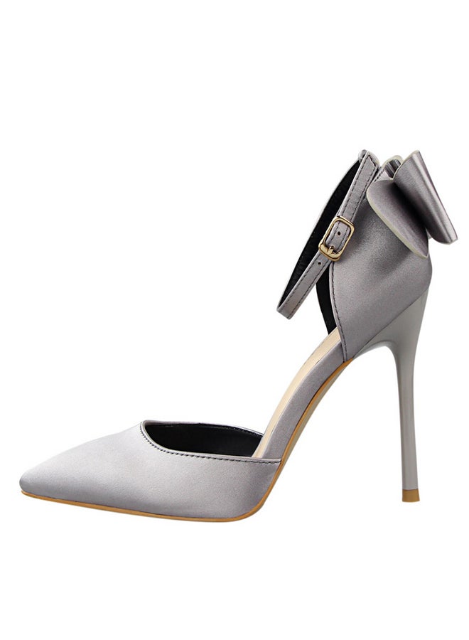 BIGTREE Sweet Women Shoes Stiletto Heels High Hels Shallow Cut Pointed Shoes Satin Bow line High Heel Sandals 8cm - Image 3