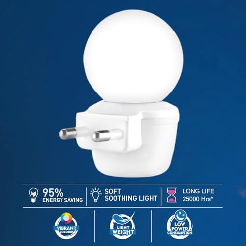 MAGIK Spectrum LED Night Bulb | 0.5W White Light | Plug & Play | Energy Efficient | Ideal for Bedroom, Kids Room & Living Room - Image 3