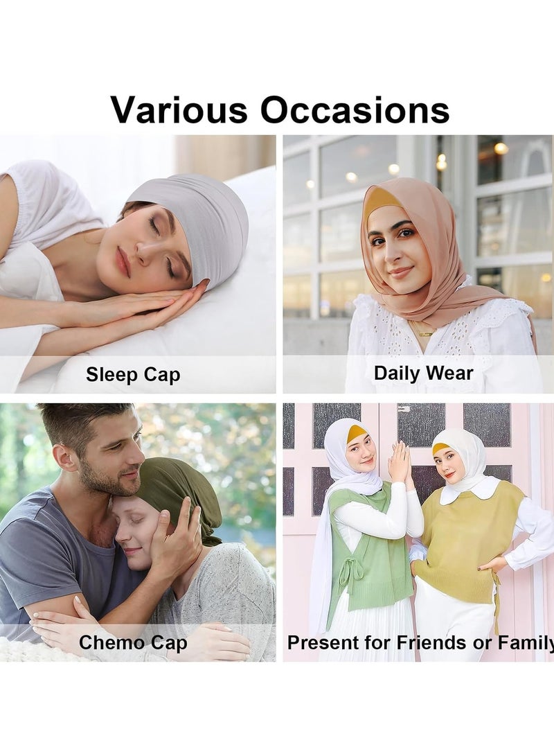 SYOSI Women Under Scarf 4PCS Chemo Headwear Hat Hijab Cap Islamic Muslim - Image 4