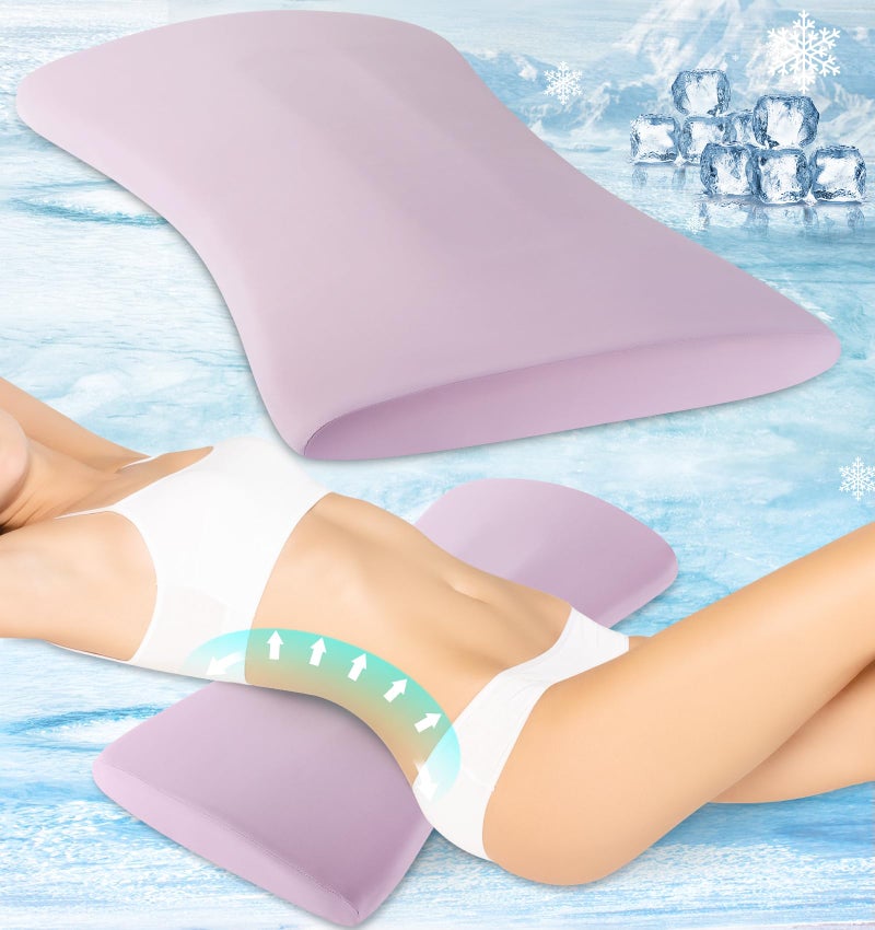 vamorry Lumbar Support Pillow for Bed - Memory Foam Waist Pillow with Cooling Cover for Comfortable Back Support - Bolster Pillow for Side, Back & Stomach Sleepers - for Bed, Sofa, Car - Image 1