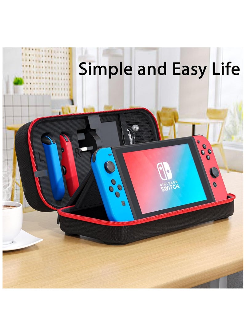 SOLARAE Durable Hard Carrying Case for Switch and Switch OLED, Protective Storage Case with Space for 20 Games, Console, and Accessories - Perfect for On-the-Go Gaming! - Image 4