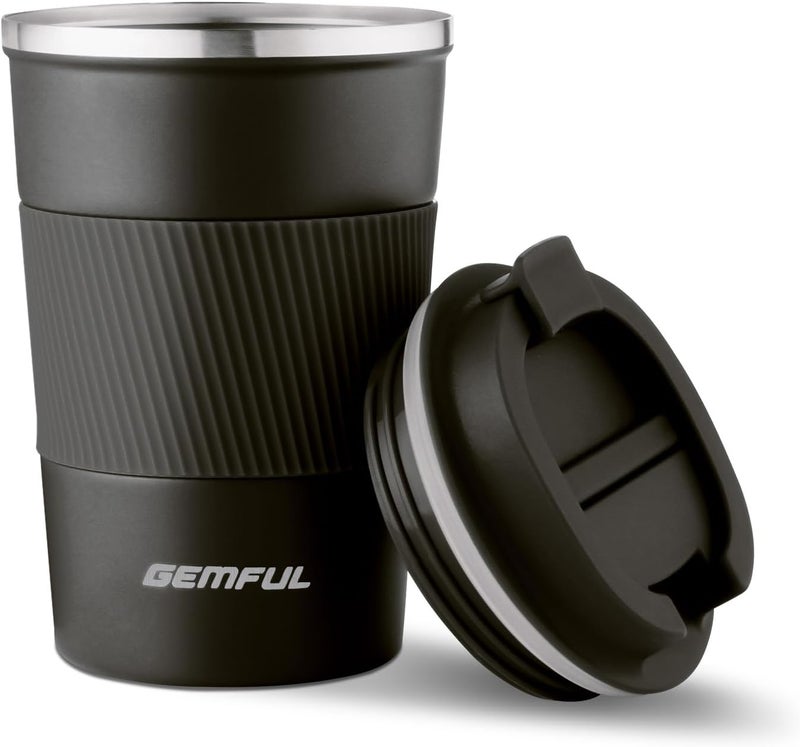 GEMFUL Travel Mug BPA Free 380ml Food Grade Stainless Steel Insulated Cup - Reusable Mug for Clean Healthy Drinking - Image 1