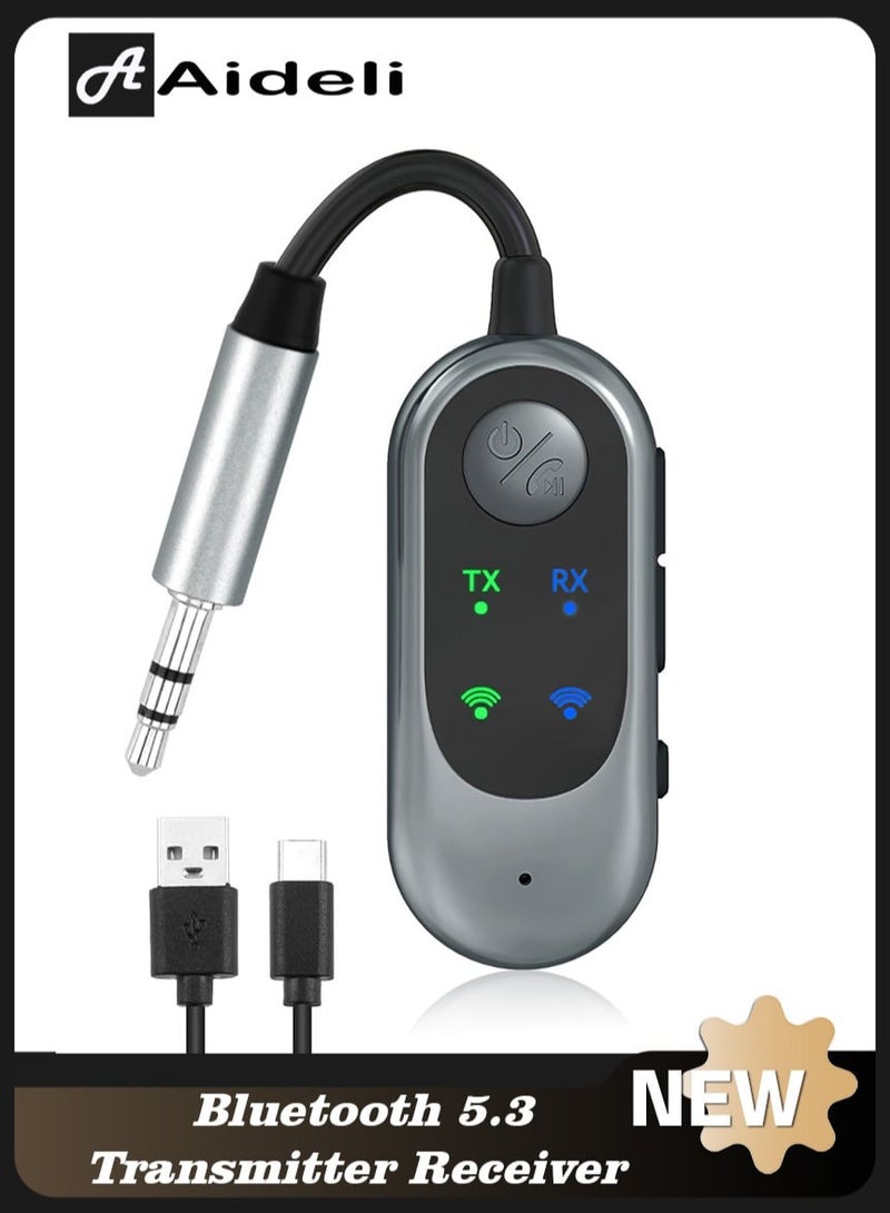 Aideli 2-in-1 Bluetooth Audio Transmitter & Receiver - Wireless 3.5mm Jack Adapter for TV/PC/Car/Airplane/Gym, Dual Pairing for Headphones & Speakers - Image 1