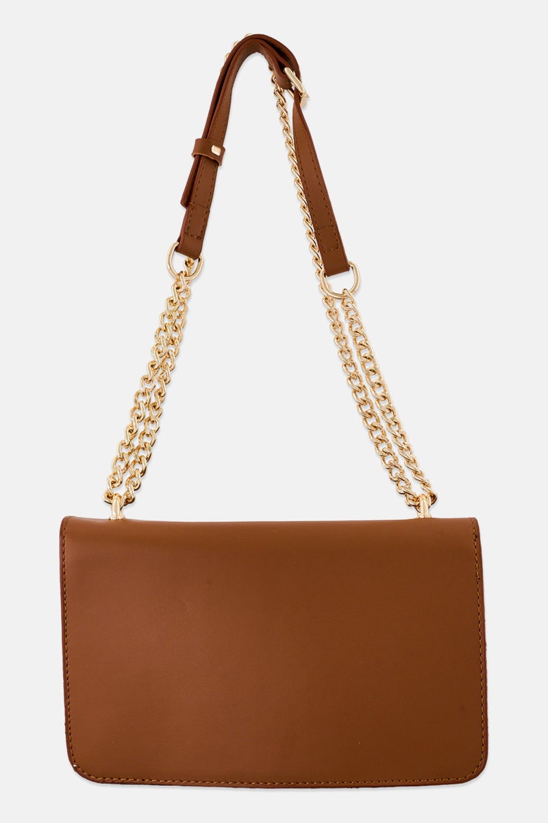 VINCE CAMUTO Women Brand Logo Shoulder Bag, Brown  - Image 2