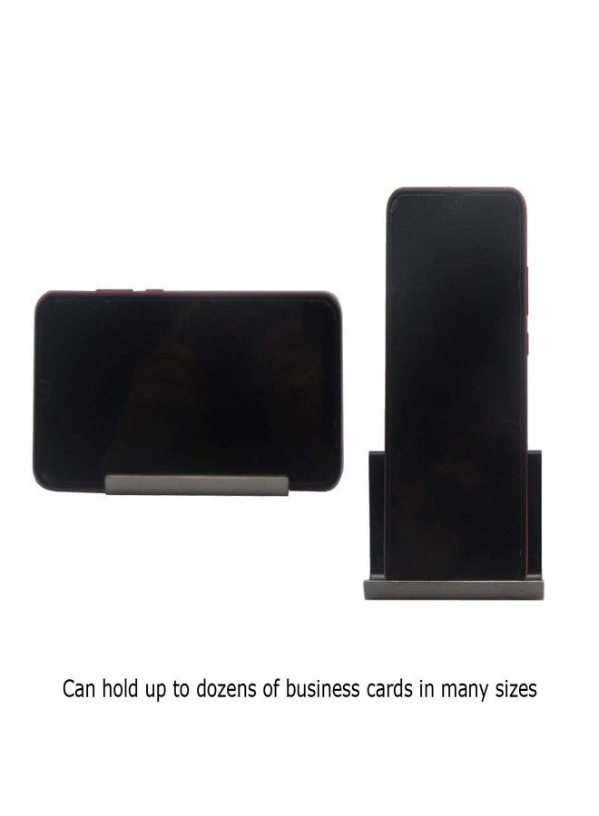 Enyuwlcm Metal Desktop Card Holder for Desk Stainless Steel Business Card Stand for Men Office Black 2 Pack - Image 5