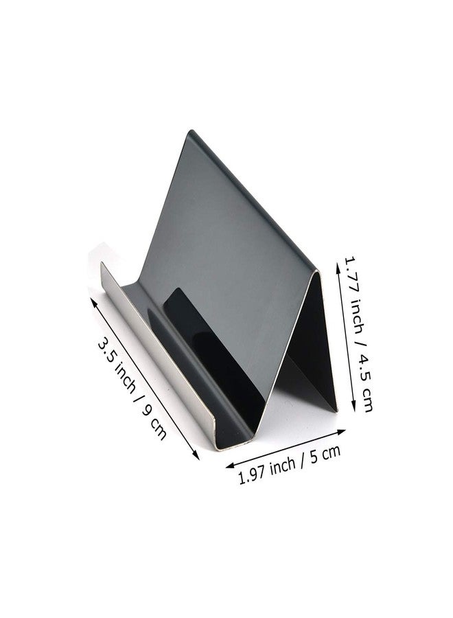 Enyuwlcm Metal Desktop Card Holder for Desk Stainless Steel Business Card Stand for Men Office Black 2 Pack - Image 2