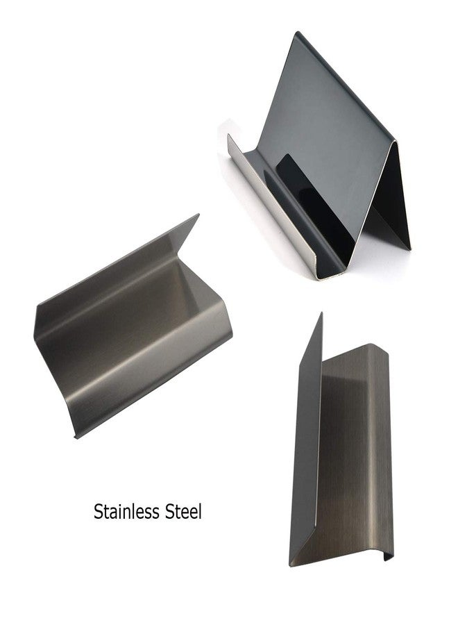 Enyuwlcm Metal Desktop Card Holder for Desk Stainless Steel Business Card Stand for Men Office Black 2 Pack - Image 4
