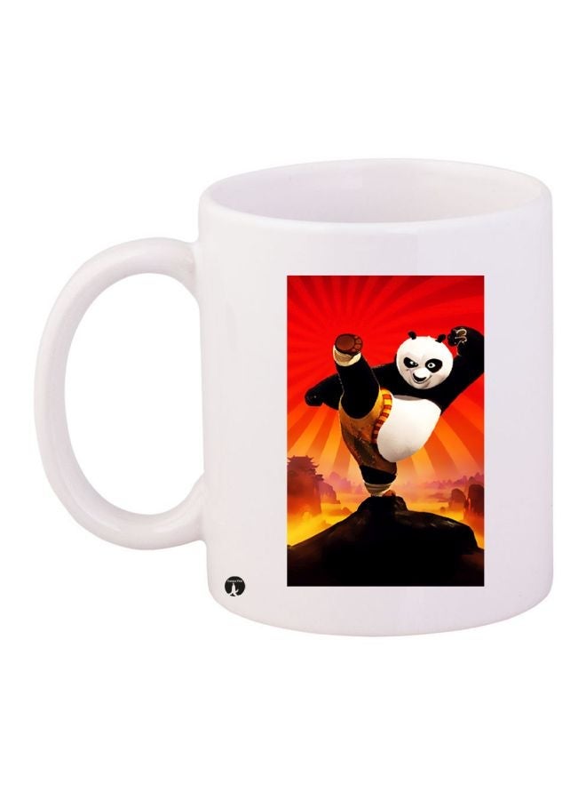 RYN Kung Fu Panda Printed Coffee Mug White/Red/Black 11ounce