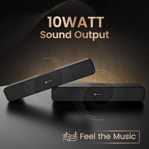 Portronics Decibel 24 | 10W Bluetooth Soundbar Speaker with in Built Mic, HD Sound, Bluetooth 5.3v/USB/TF Card/Aux in, Soundbar for Phone/Laptop/Tablets, Type C Fast Charging (Black) - Image 3