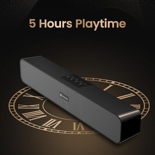 Portronics Decibel 24 | 10W Bluetooth Soundbar Speaker with in Built Mic, HD Sound, Bluetooth 5.3v/USB/TF Card/Aux in, Soundbar for Phone/Laptop/Tablets, Type C Fast Charging (Black) - Image 5