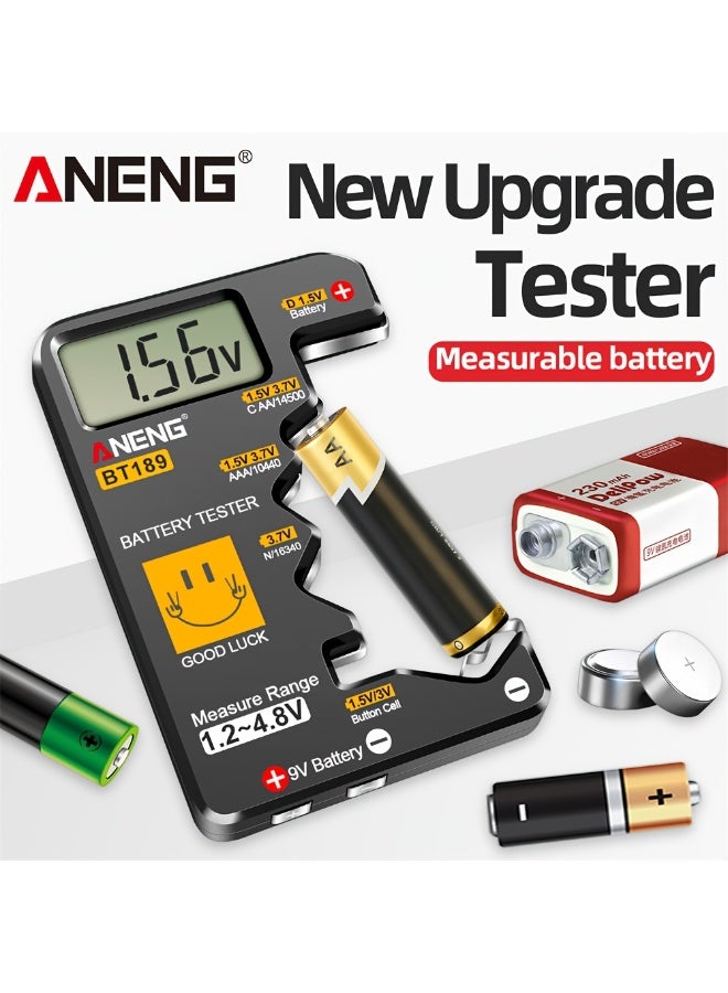 أنينج جهاز اختبار البطارية الرقمي T189 - نطاق جهد واسع 1.2 فولت - 4.8 فولت، شاشة عرض الجهد ومؤشر الطاقة المتبقية، لا حاجة إلى طاقة خارجية - Image 2