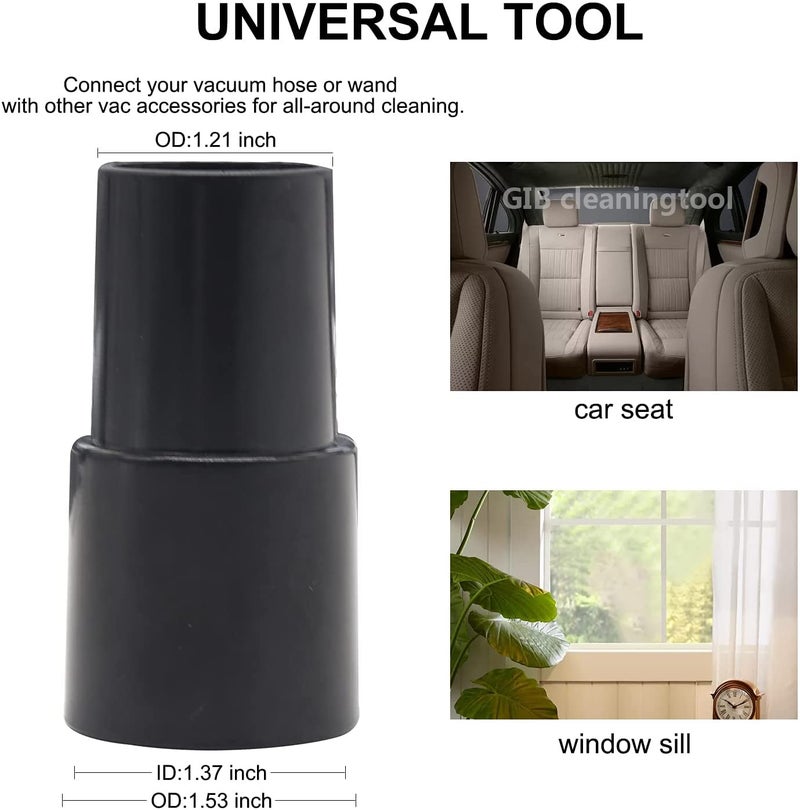 GIB cleaningtool 9 Pcs Vacuum Attachments Fit for Shop Vac Accessories 1 1/4" - 3 Pcs Vacuum Extension Wand, 1 1/4 inch (32 mm) & 1 3/8 inch (35 mm) Vacuum Hose Adapter, 1 1/4 inch Vacuum Cleaner Accessories Brush Kit - Image 3