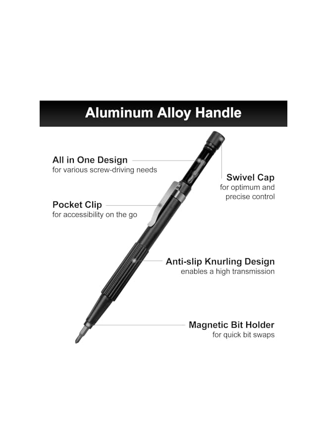promass 13-in-1 Multi-Bit Small Screwdriver Set, Professional Phillips & Slotted Bits for Eyeglass, Electronics, Jewelry, Watch, EDC - Image 2