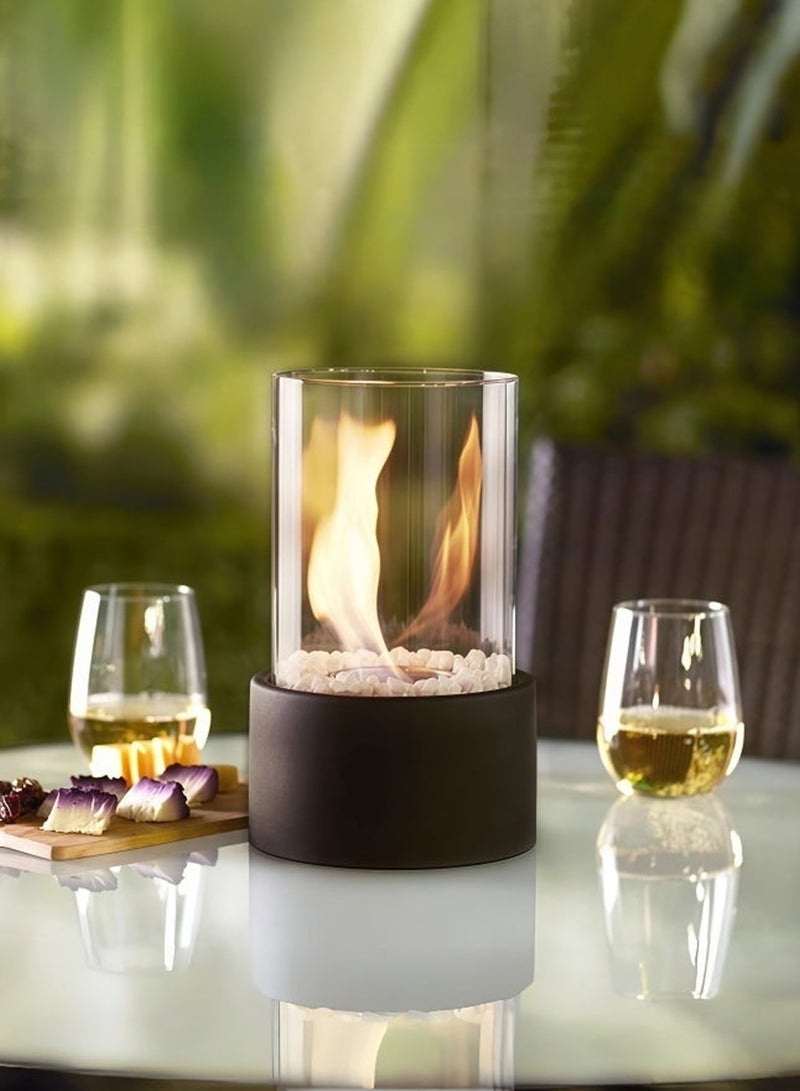 Tabletop Fireplace, Portable Fire Pit, Table Top Fire Pit w/ Killer and Pebbles, Small Outdoor Campfire, Tornado Countertop Fire Pit Bowl, Mini Glass Smokeless Flame Box, S’mores Machine, Home Decor for Balcony, Bedroom, Apartment (Fuel is not included) - Image 2