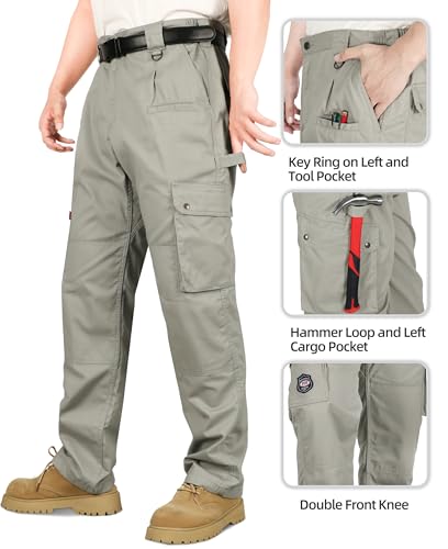 BOCOMAL FR Pants for Men Cargo Flame Resistant Pants(2112&CAT2) 100% C 7.5oz Utility Fire Resistant Pants Grey - Image 3