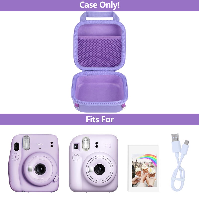 RIYADAone Hard Case Replacement for Fujifilm Instax Mini 12/11 Instant Camera (Lilac Purple Case) - Image 3
